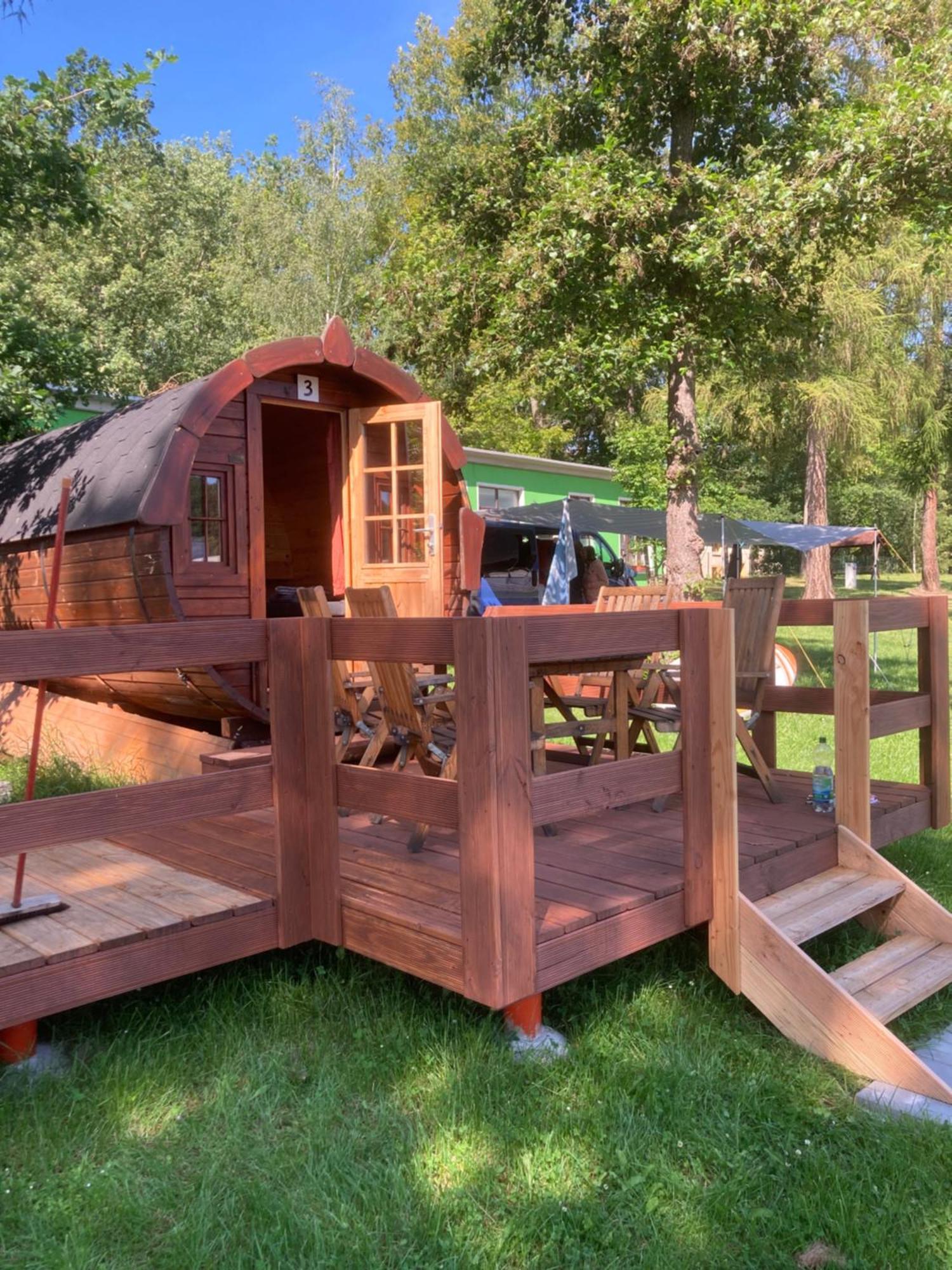 Campingfass Mit Panoramaterrasse Langenbernsdorf Kültér fotó